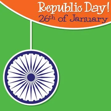 Bright string Indian Republic Day card in vector format.. Stock Illustration