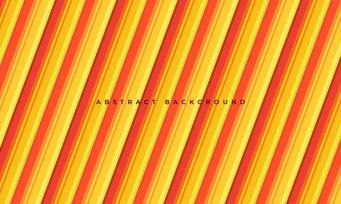 Bright striped abstract background with yellow, orange and red diagonal lines Stock Illustration