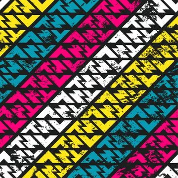 Bright stripes seamless pattern with grunge effect Illustrazione stock