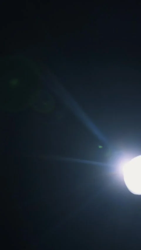 Bright Strobe Light Flashing In Darkness With Lens Flares Stock Footage 329052684