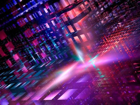 Bright structure of glass blocks - abstract computer generated 3d illustration Stock Illustration