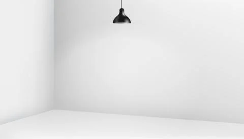 Bright studio corner with lamp light. Realistic vector illustration Stock-Illustration