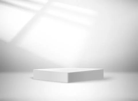 Bright studio with sun flare of the window. 3D vector illusration with shadow Stock-Illustration