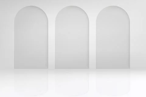 Bright studio with wall and arc. 3d vector background for product design Stock-Illustration