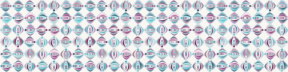 Bright stylized leaf mosaic vector seamless border pattern. Hand drawn art deco Stock Illustration