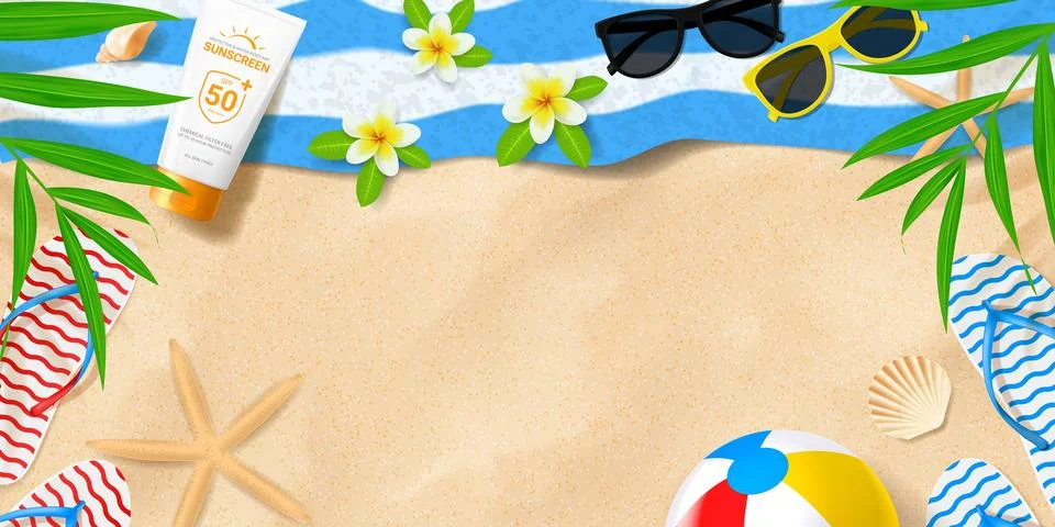 Bright summer banner template Stock Illustration