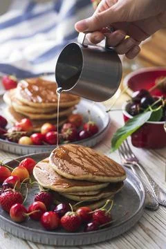 Bright summer breakfast Foto stock