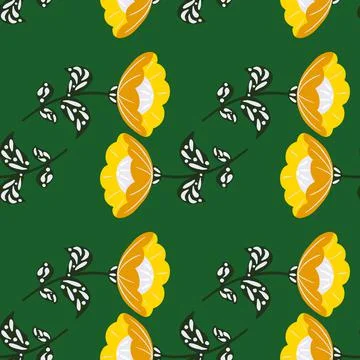 Bright summer decorative seamless pattern with orange and yellow colored folk イラスト素材