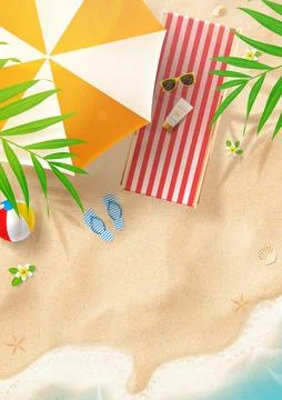 Bright summer poster template Stock Illustration