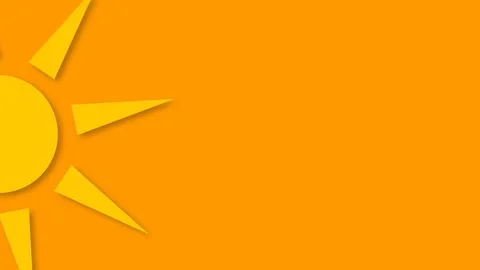 Bright Summer Solstice Sun Rays on Warm Orange Background. Stock Footage 340035035