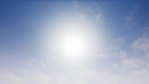 The bright summer sun breaks through the haze of clouds. Stock Footage 147169870