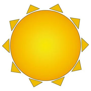 Bright Summer Sun Icon Illustrazione stock