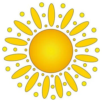 Bright Summer Sun Icon Stock Illustration