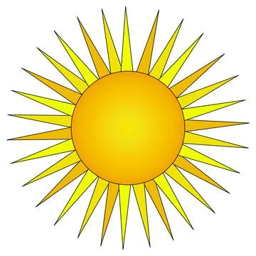 Bright Summer Sun Icon Stock Illustration