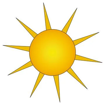 Bright Summer Sun Icon Stock Illustration