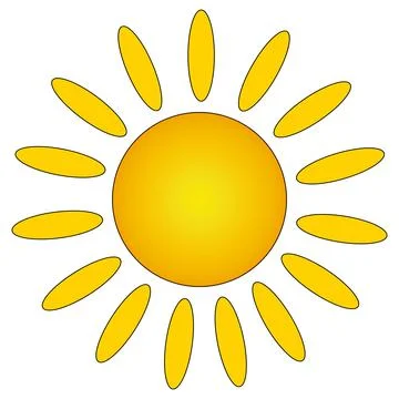 Bright Summer Sun Icon Stock Illustration