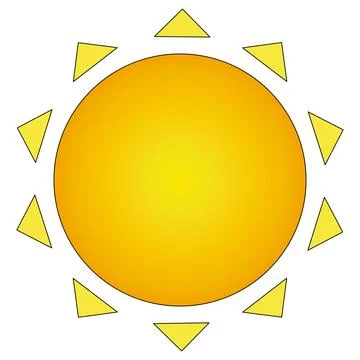 Bright Summer Sun Icon Illustrazione stock