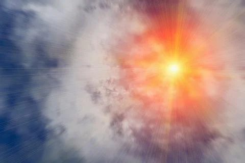 Bright sun beams through clouds Stock Illustration