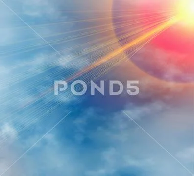 Bright sun beams through clouds Stock Illustration