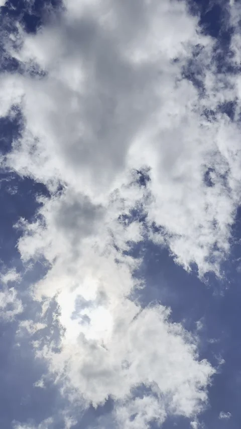 Bright Sun Behind Layered White Clouds Stock Footage 345685133