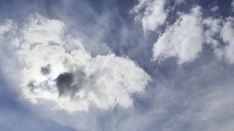 Bright Sun Behind Thick Dramatic Clouds Видео 344883632