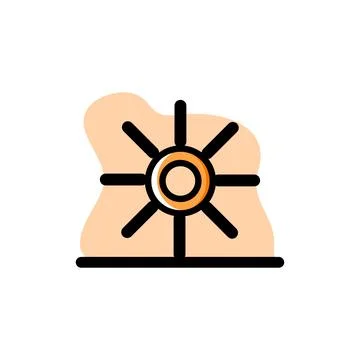 Bright Sun Conceptual Vector Illustration Icon Design Stock Illustration