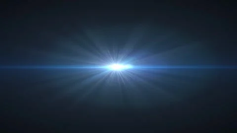 Bright Sun Flare and Lens Reflection in Deep Dark Blue Sky Background 库存影片 345420168