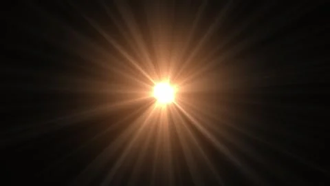 Bright Sun Flare Radiating Light Rays Against Dark Sky in Space Stock Footage 340528522