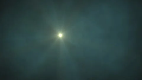 Bright sun glows through hazy, greenish atmosphere Video stock 345449201