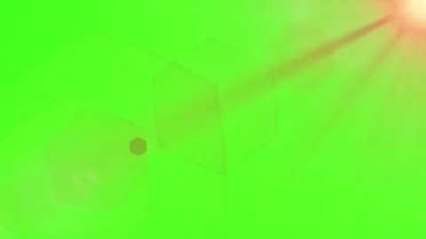 Bright sun lens flare effect isolated on a vibrant green screen background Stock Footage 346198963