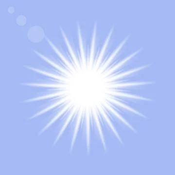 Bright sun at midday. Vector drawing with blur effect. Illustrazione stock