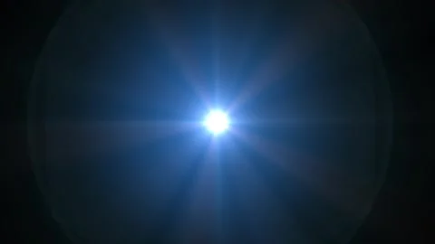 Bright Sun Peak with Lens Flare Against Dark Sky, Natural Light Source Stock Footage 340413043