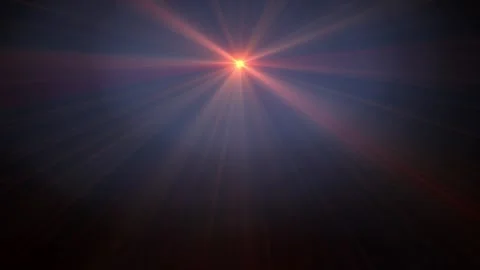 Bright Sun with Radiant Light Beams Piercing Dark Night Sky Background Stock Footage 338301914