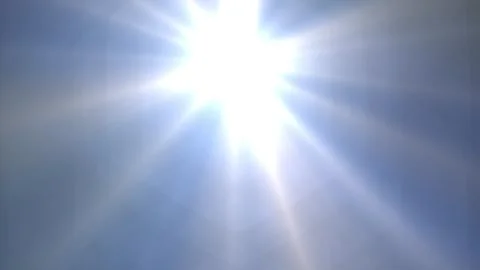 Bright Sun with Radiant Light Beams in Clear Blue Sky on a Sunny Day 스톡 동영상 340528748
