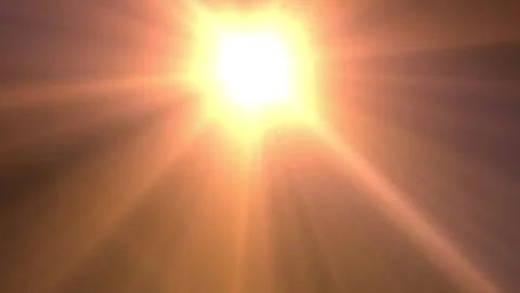 Bright Sun with Radiant Light Rays in Clear Sky Stock Footage 345448845