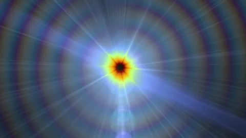Bright Sun with Radiant Rays and Lens Flare in a Clear Sky Video stock 340528927