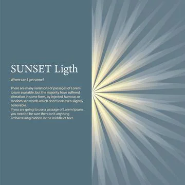 Bright sun rays background. Sunshine banner with sunburst sunbeams as Stock Illustration