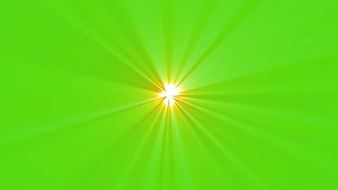 Bright sun rays flare effect on green screen background. golden light lens flare Video stock 342336649