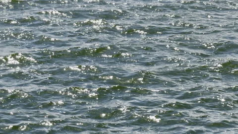 Bright sun reflecting on rippling water detail Stock Footage 341831844