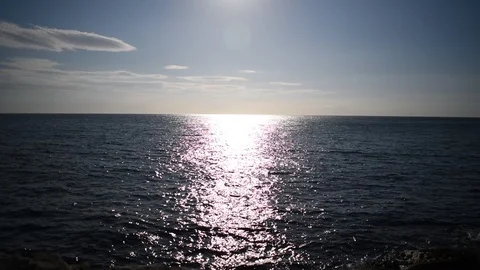 Bright Sun Seascape Stock Footage 111890956
