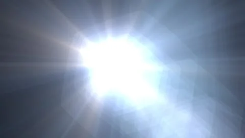 Bright sun shines with hexagonal lens flares Video stock 340414468