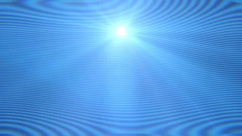 Bright sun shines through blue rippling lines Stock Illustration
