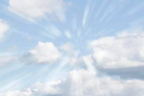 Bright sun shining in clouds Stock Photos