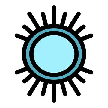 Bright sun shining with rays of light, summer heat icon Stock Illustration