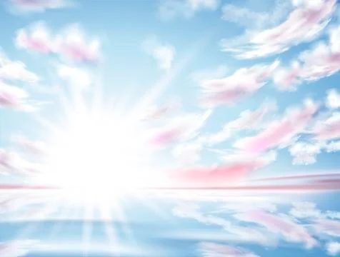 Bright sun shining in the sky 스톡 일러스트