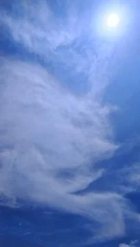 Bright Sun Shining Through Soft Cirrostratus Sky Stock Photos