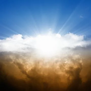 Bright sun in sky Stock Illustration