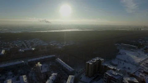 Bright sun in the sky on a winter Stock Footage 81946007