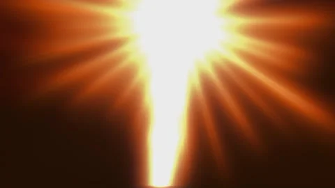 Bright sun solar light lens flare motion in dark Stock Footage 229328280
