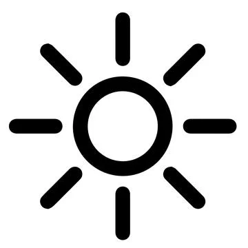 Bright sun vector icon design for weather and summer graphics Stock Illustration